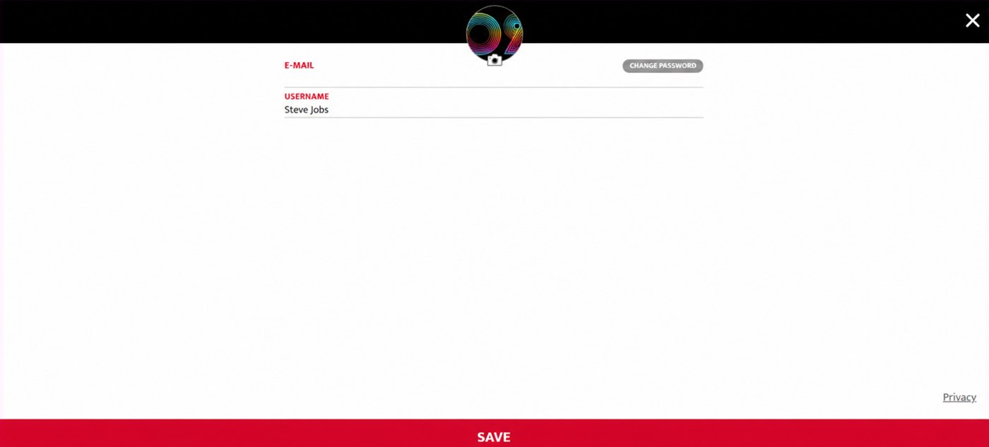 profile screen