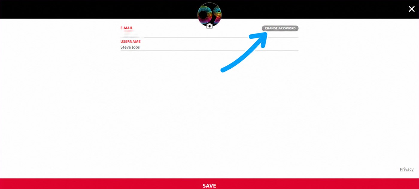 change password button