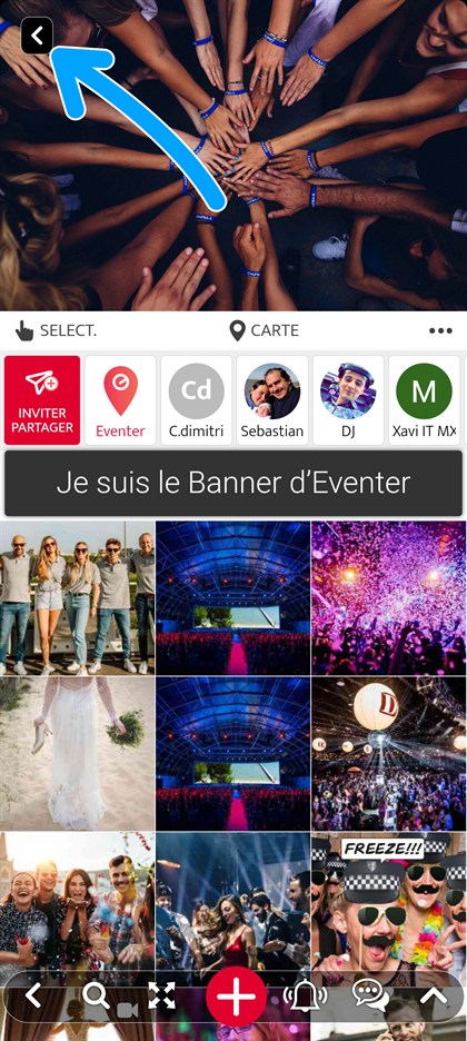 fleche retour vers la liste des evenements