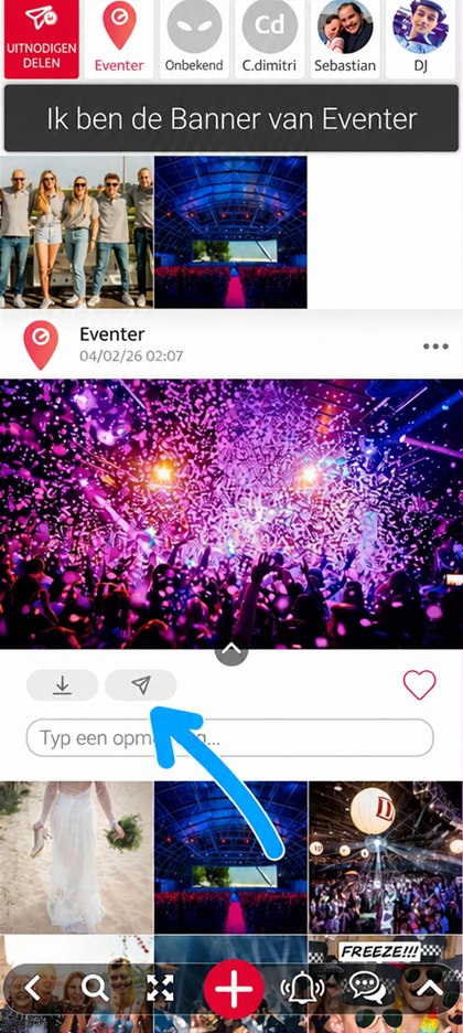 deelicoon onder een foto
