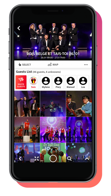 tel partage de photos evenement dans l'application